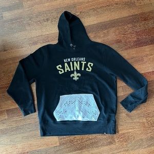 New Orleans Saints Hoodie Sweatshirt ‘47 Custom Mens XL Black NFL